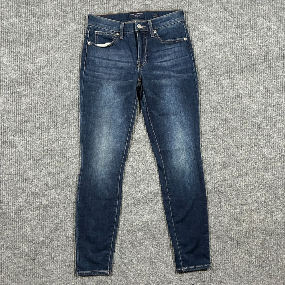 Lucky Brand Ava Skinny Jeans Womens Size 2/26R Blue‎ Denim Stretch Mid Rise